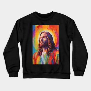 Rainbow Color Jesus Crewneck Sweatshirt